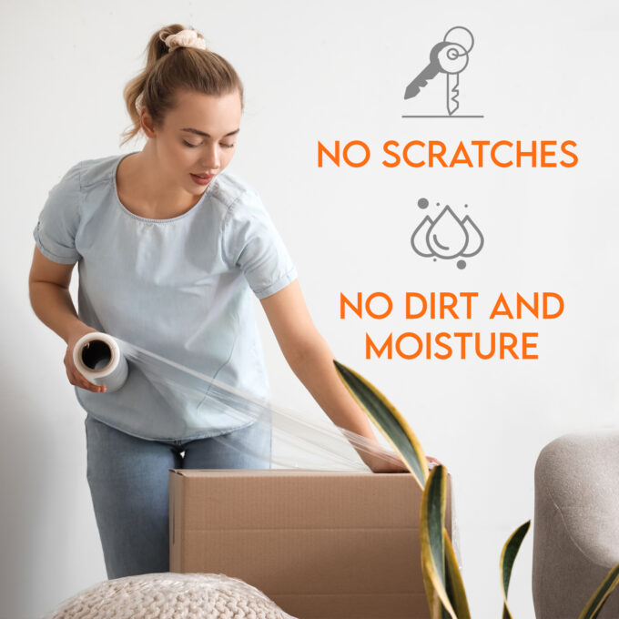 Stretch wrap clear 18", 0.80 mil (80 Gauge), 750 ft, 5.1 lb/roll, BOX: 6 roll