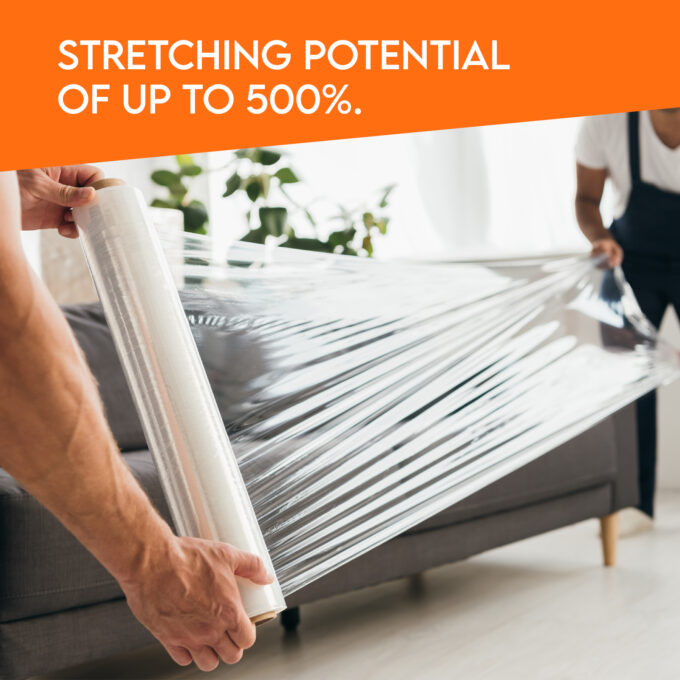 Stretch wrap clear 18", 0.80 mil (80 Gauge), 750 ft, 5.1 lb/roll, BOX: 6 roll