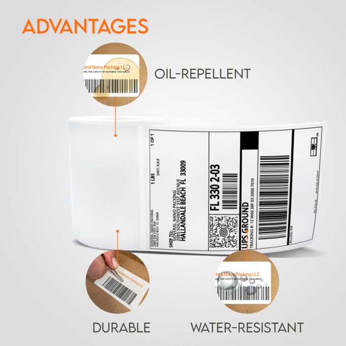 4x6" TOP Direct Thermal White Adhesive Perforated Postage Shipping Labels, Core 1" (250 pcs/roll)